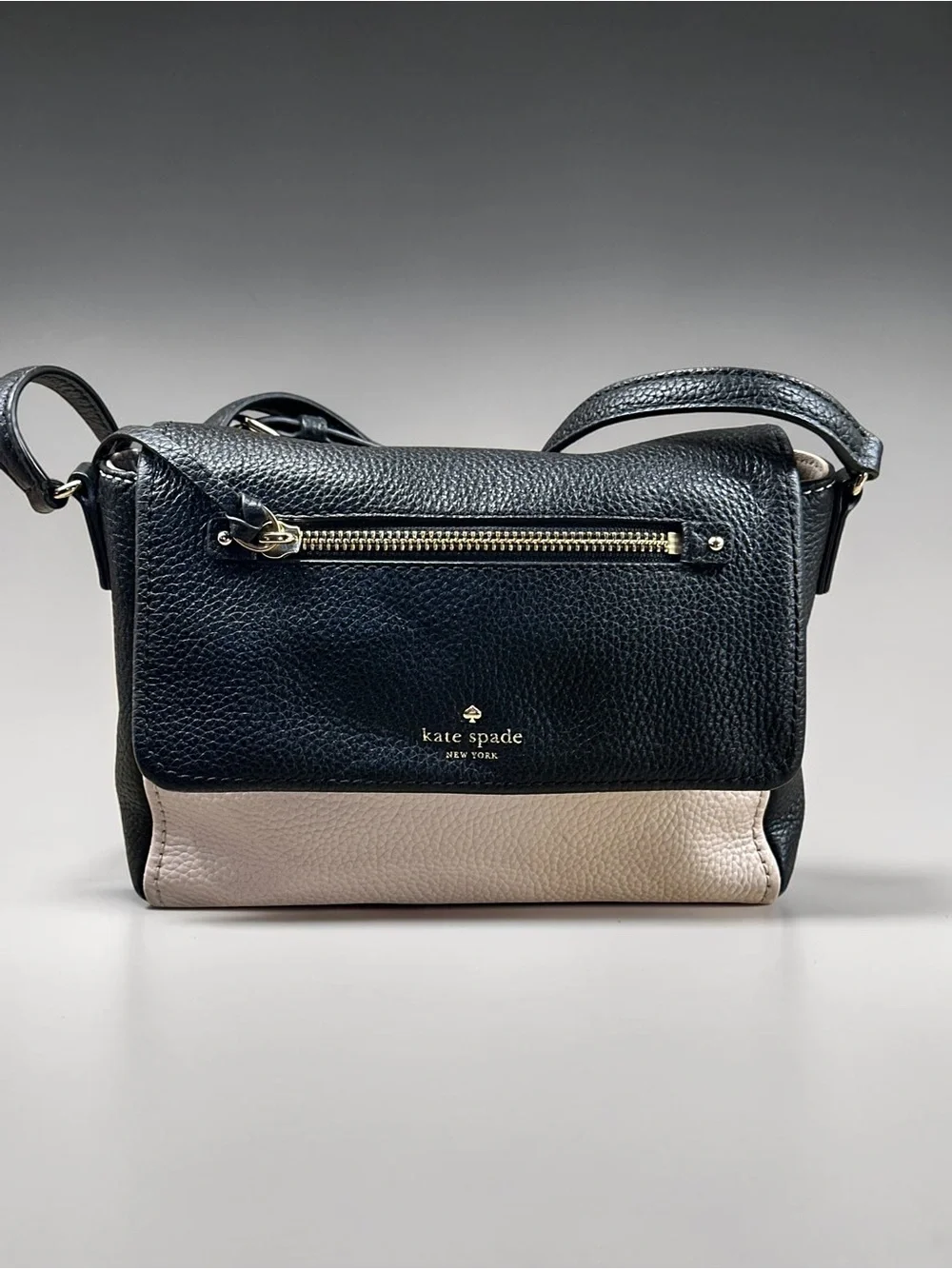 Kate Spade Cobble Hill Mini Toddy Leather Crossbody Bag Black/Cream